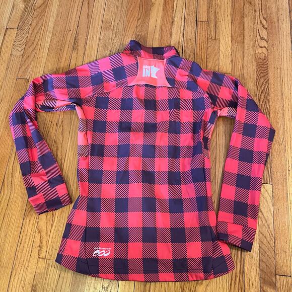 Podium wear Jacket Womens XS Pink Plaid Full Zip Peformance Cycle Running Coat - Picture 3 of 7